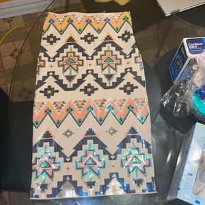 Express Aztec Sequin Midi Skirt